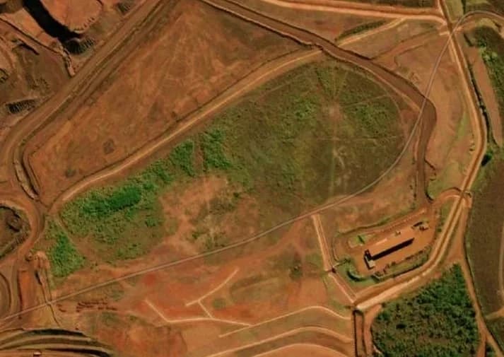 Barragem Auxiliar do Vigia, da CSN, que fica no Complexo do Pires, em Ouro Preto, na Região Central de Minas Gerais